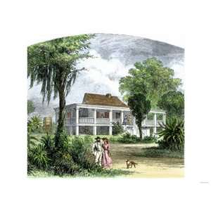 Plantation Home in Mississippi before the Civil War Giclee Poster 