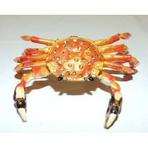  Articulated Crab Bejeweled Swarovski Enamel Hinged Trinket 