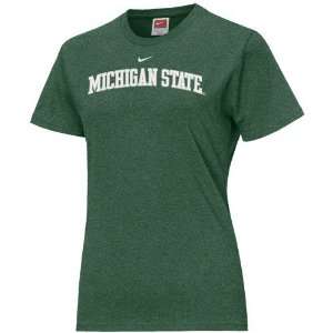   Michigan State Spartans Green Heather Crew T shirt