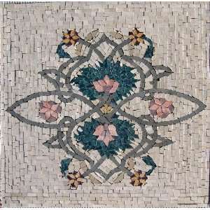   16x16 Marble Mosaic Pattern Art Tile Accent Insert 