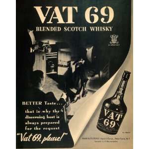   Ad Vat 69 Scotch Whisky Alcohol Park Tilford   Original Print Ad Home