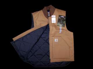 Carhartt Duck Artic Quilt Lined Vest V01 Brown NWT  
