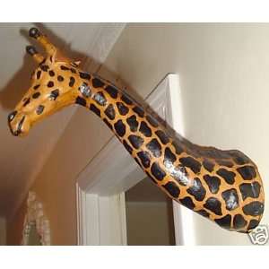  Leather India Giraffe Head 12 Figurine Wall Hang 