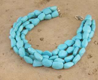   BABY BLUE SKY TURQUOISE NECKLACE BIG CHUNKY JEWELS JEWELRY BRIDAL GEMS