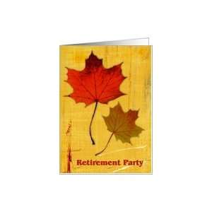  Autumn Leaves Retirement Invitation Card Health 