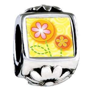  Soufeel Fun Flowers Photo Beads Fits Pandora Bracelet 