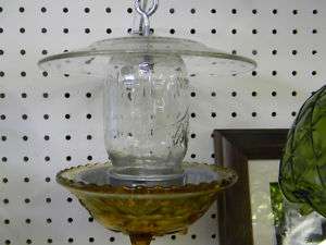 Recycled Glass Birdfeeders  yellow bowl   