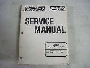 Mercury Mariner outboard 30 & 40 manual S/N 0G053314 & up 90 806148 