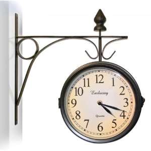  Wall Clock Thermometer Indoor Outdoor Double Sided Weather 