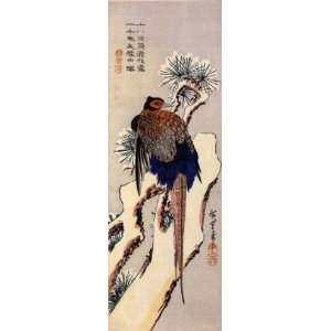   Art Utagawa Hiroshige Pheasant on a snow covered pine
