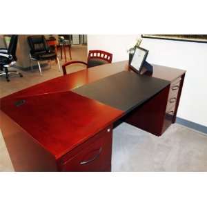  Mayline Group Corsica Bow Front Desk with Leather