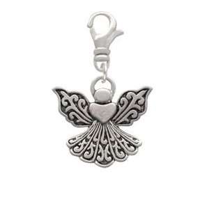  Silver Angel with Heart Clip On Charm Arts, Crafts 