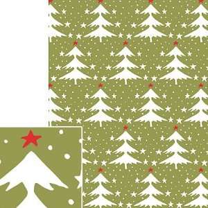 Waste Not Paper Vintage Trees Christmas Wrapping Paper   Set of Four 