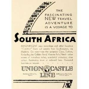  1930 Ad Union Castle Cruise Line South Africa Durban 