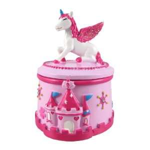  Pink Princess Castle and Unicorn Trinket Box