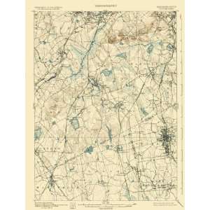  USGS TOPO MAP DEDHAM SHEET MASSACHUSETTS (MA) 1894