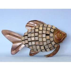  Metal and Stone Mosaic Fish 19   Nautical Art   Nautical 