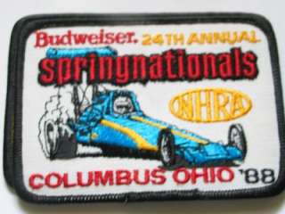 Vintage 1988 Budweiser 24th Annual Spring Nationals NHRA Patch