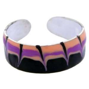  Sterling Silver 925 SIERRA SUNSET Hand Painted Toe Ring Jewelry