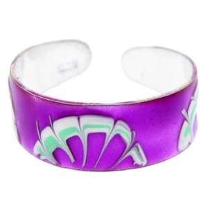  Sterling Silver 925 PURPLE Hand Painted PASSION Toe Ring Jewelry