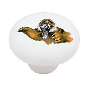  Attacking Tiger Decorative High Gloss Ceramic Drawer Knob 