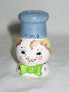 Vintage Japan Ceramic Anthropomorphic Chef Girl Cloves Spice Shaker 