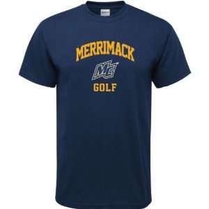  Merrimack Warriors Navy Golf Arch T Shirt Sports 