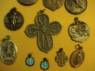   Christian medals Box Lot Father Baker St Christopher sterling  