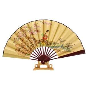   Decorative Wall Fan With Stand   Chinese Imperial Lady Among Plum