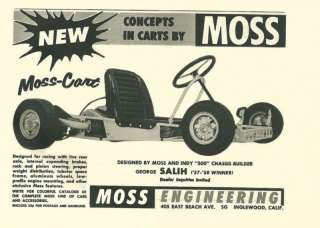 Vintage And Rare 1960 Moss Cart Go Kart Ad  