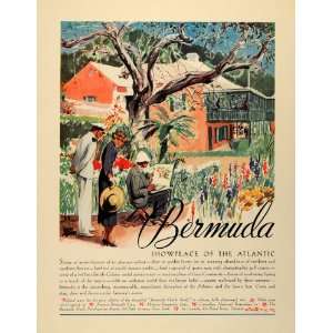 1935 Ad Bermuda Cruise Travel Artist Adolph Treidler   Original Print 