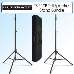  Ultimate Support TS 110B Tall Speaker Stand Bundle of 2 