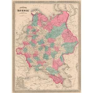  Johnson 1870 Antique Map of Russia
