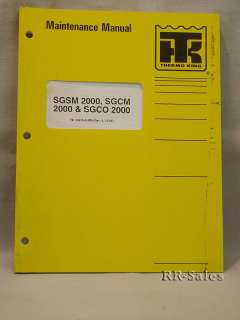 Manual 2000 de mantenimiento de Termo Rey SGSM SGCM SGCO
