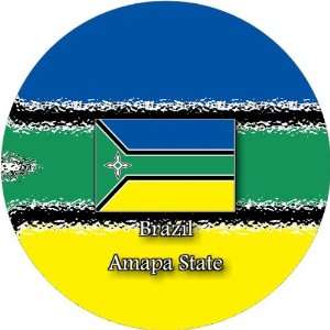58mm Round Badge Style Fridge Magnet Brazil Amapa State Flag  