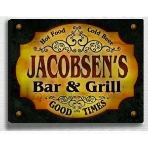  Jacobsens Bar & Grill 14 x 11 Collectible Stretched 