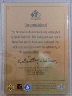 1998 AP Auth Players Ink Gold Jamal Anderson Falcons  