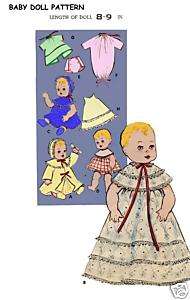 9196 Baby Doll Clothes Pattern Vintage 8 9  