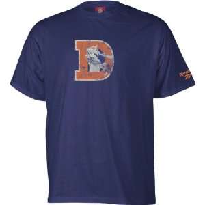 Denver Broncos  Blue  Soda Rubber Gridiron Classics Logo T Shirt 