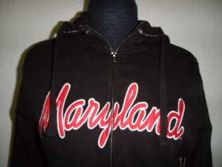 NEW University of Maryland Terps Womens Sz LARGE Zip Up Hoodie 