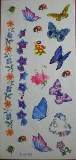 12 packs tatouages temporaire,fleur/papillon/coeur/lune  