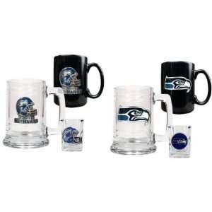  Seattle Seahawks 15oz Tankard, 15oz Ceramic Mug & 2oz Shot 