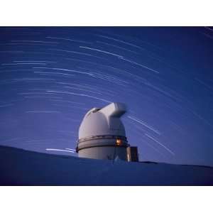 Time Exposure of the Mauna Kea Observatory Taken at Night, the Streaks 