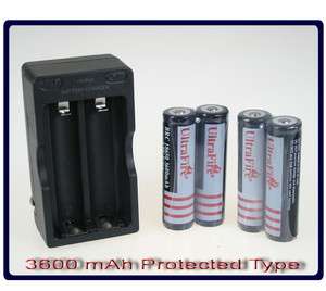 UltraFire 4 x 18650 3600 mAh Protected Battery with auto Charger 