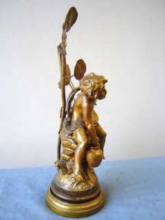 Old French spelter statue lamp # 01670  