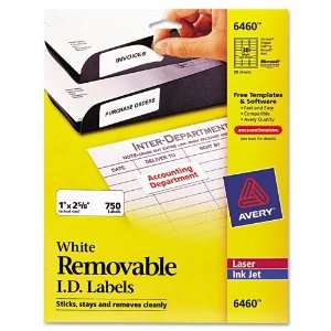  Avery  Removable ID Labels for Inkjet/Laser Printers, 1 x 