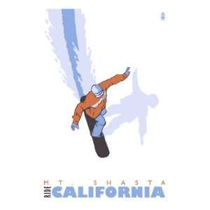   California, Stylized Snowboarder Giclee Poster Print