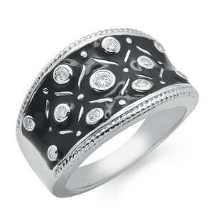    Diamond and Onyx Gemstone Ring in White Gold Avianne & Co Jewelry
