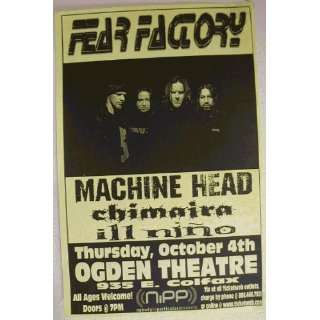  Fear Factory Machine Head Denver Concert Poster