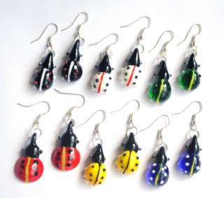 wholesale Lots 144Pairs 24styles Lampwork Glass Bead Earrings Ear hook 